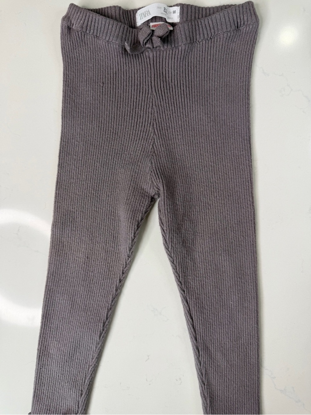 Zara Kids Ribbed Leggings in Charcoal
